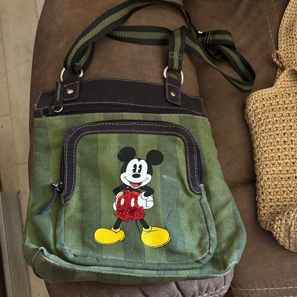 Green Mickey Mouse Shoulder Bag